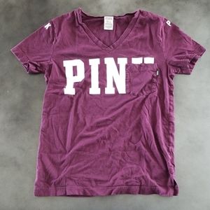 Victoria's Secret PINK T shirt maroon
